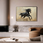 Horses 034 Canvas Art 18" x 24" / 45 x 60 cm / Black
