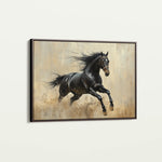 Horses 034 Canvas Art 18" x 24" / 45 x 60 cm / Black