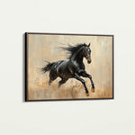 Horses 034 Canvas Art 60 x 40 cm / Black