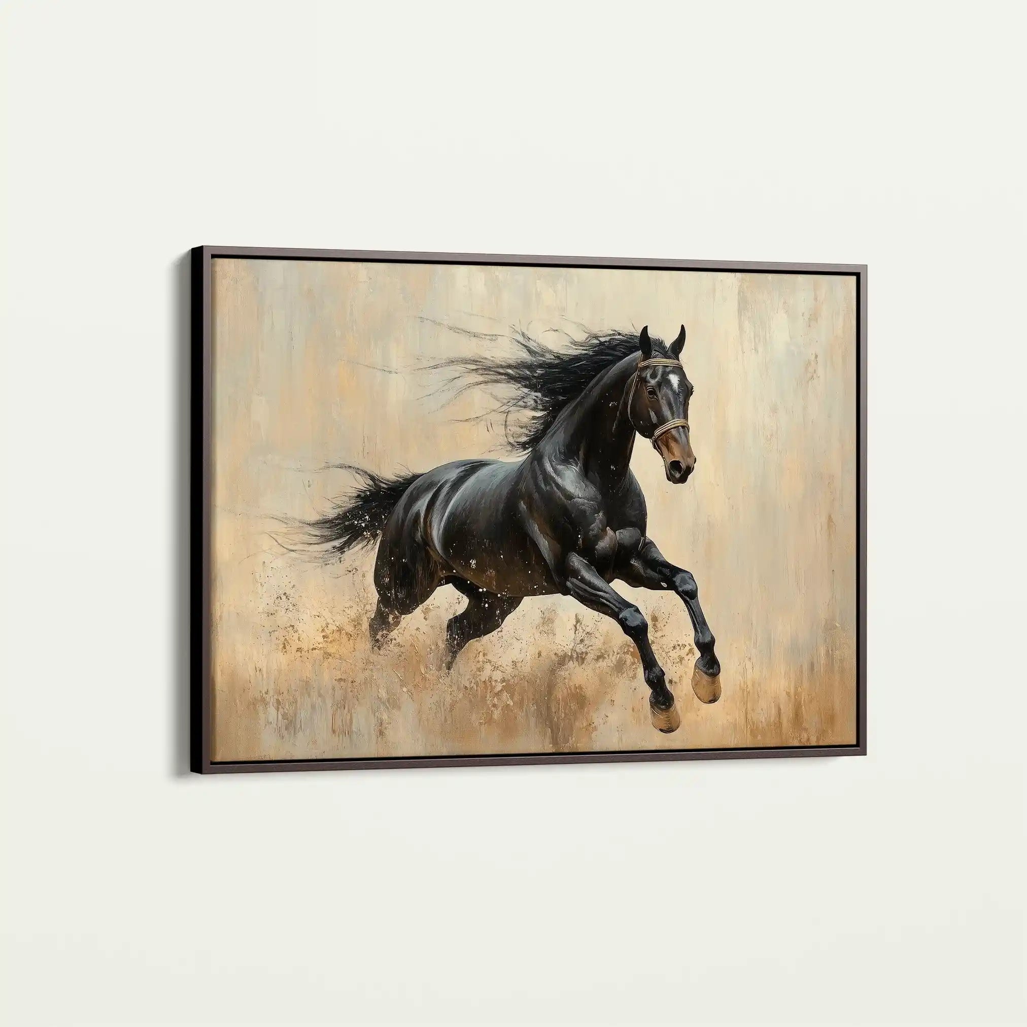 Horses 034 Canvas Art 60 x 40 cm / Black