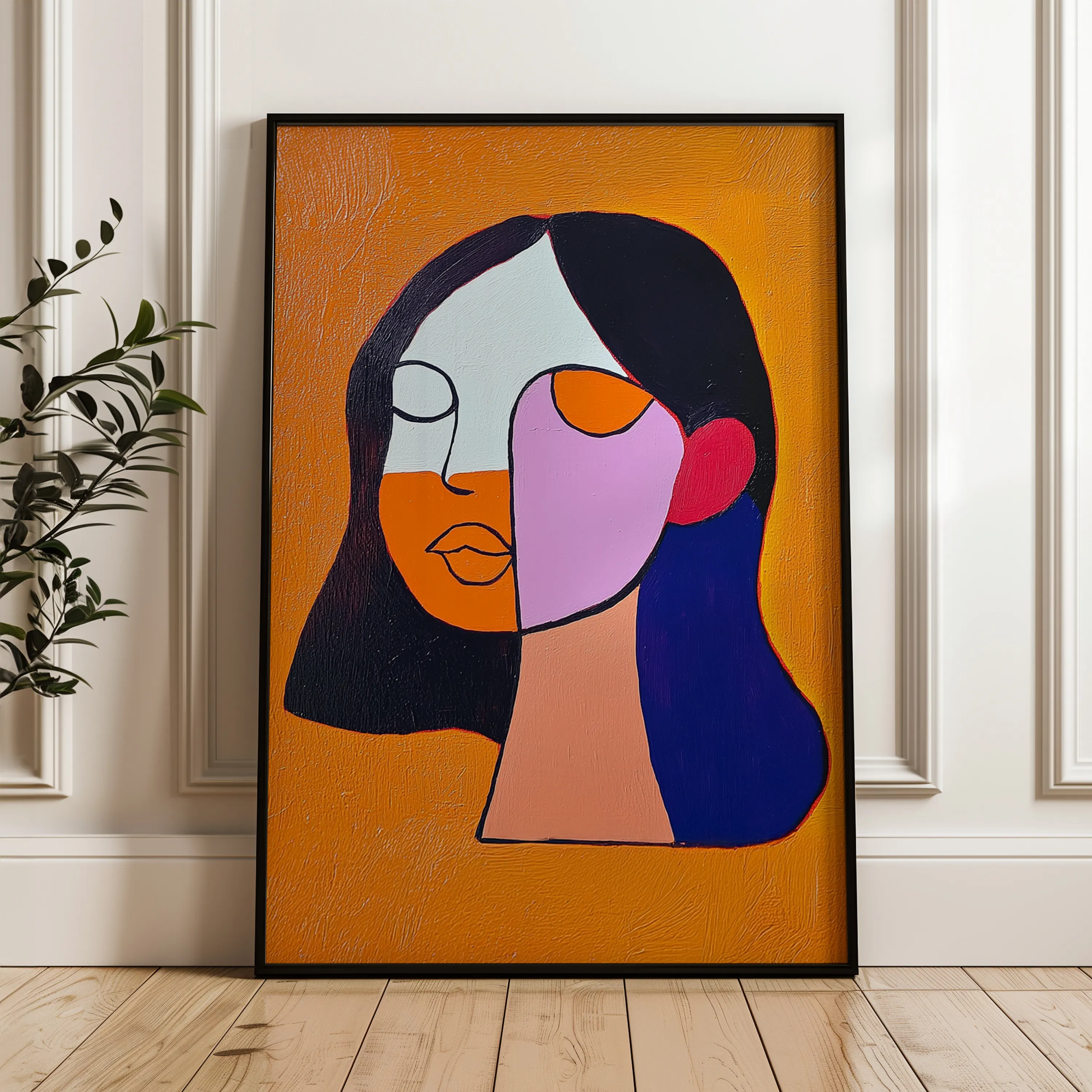 Portrait 034 Canvas Art 18" x 24" / 45 x 60 cm / Black