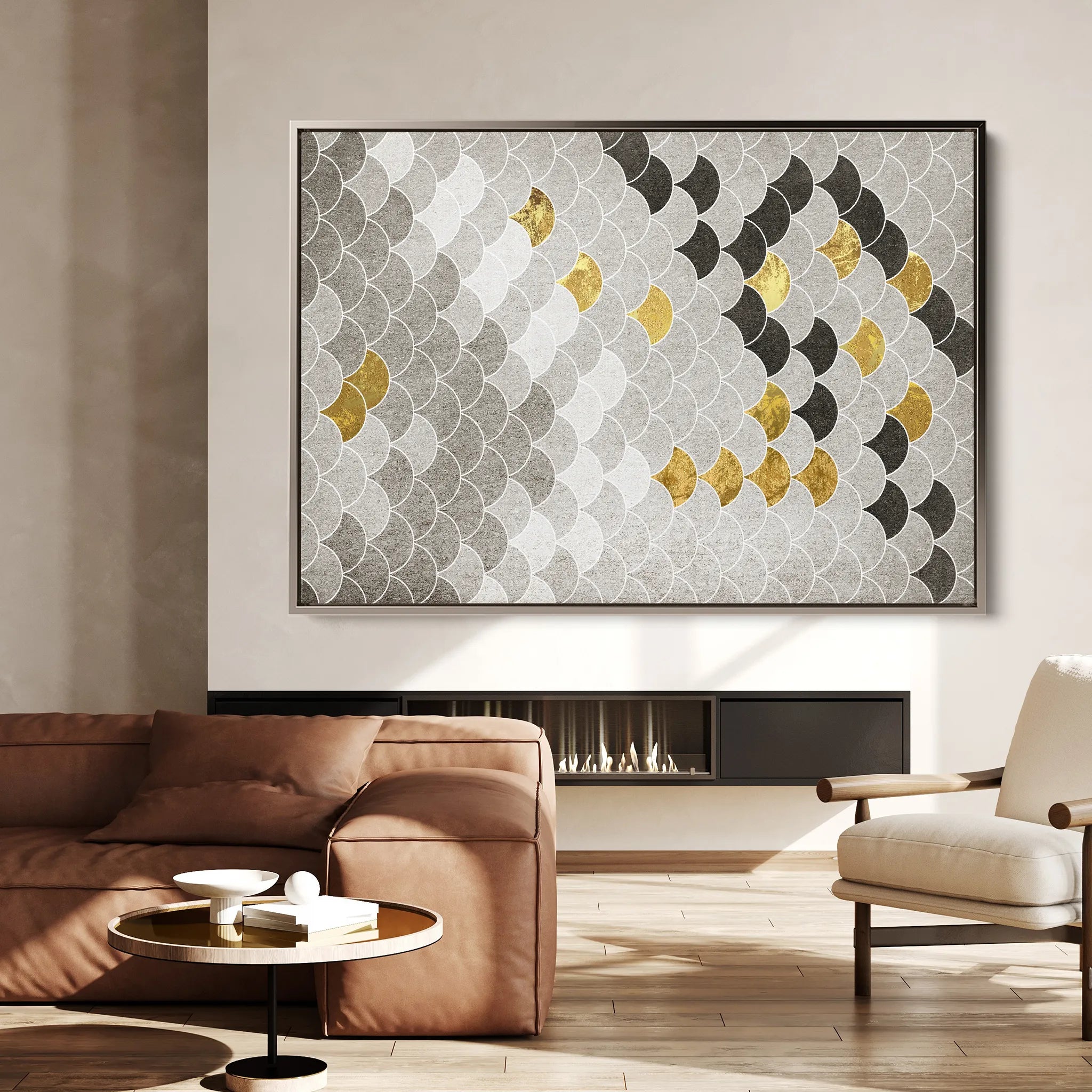 Abstract 035 Canvas Art 18" x 24" / 45 x 60 cm / Black
