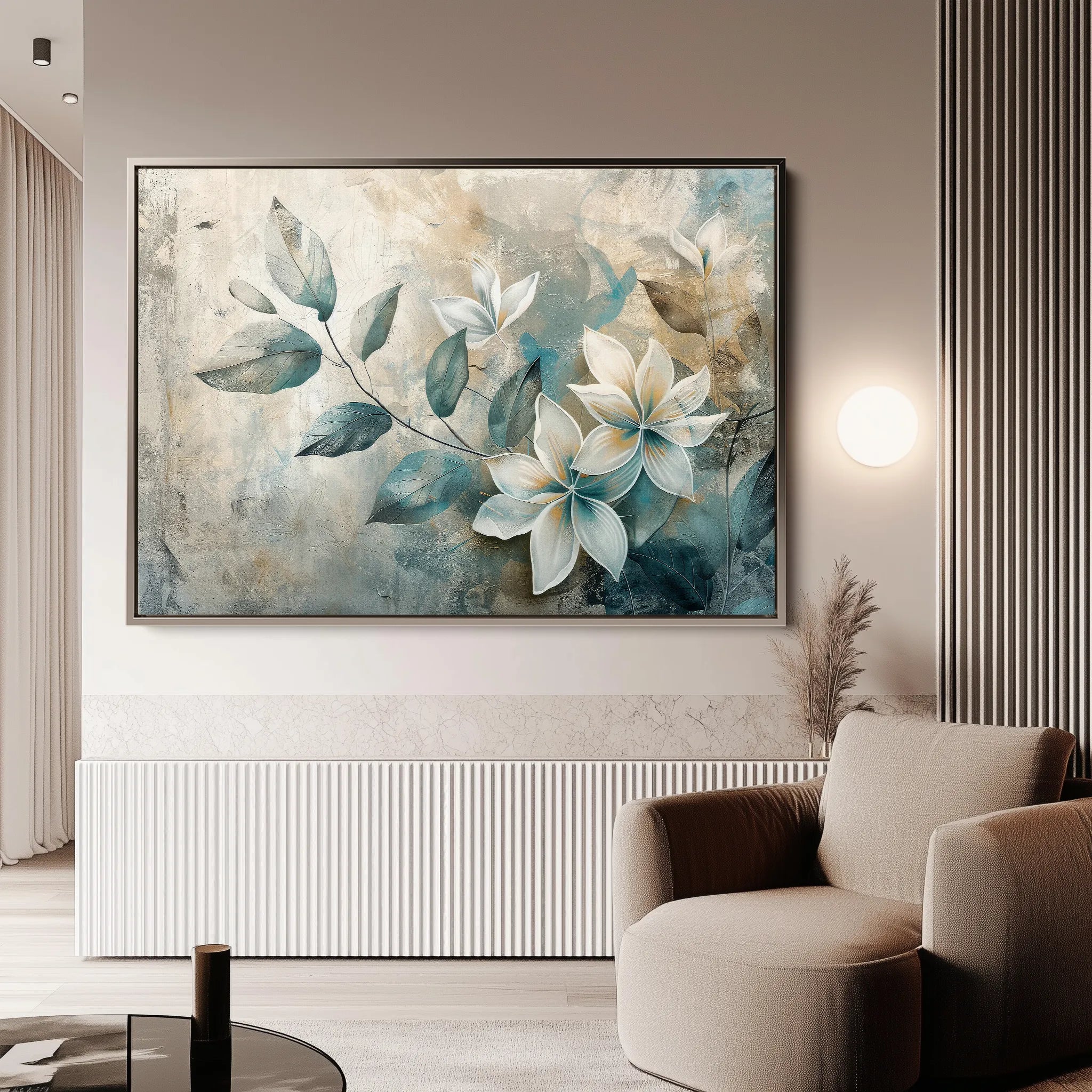 Floral 035 Canvas Art 18" x 24" / 45 x 60 cm / Black