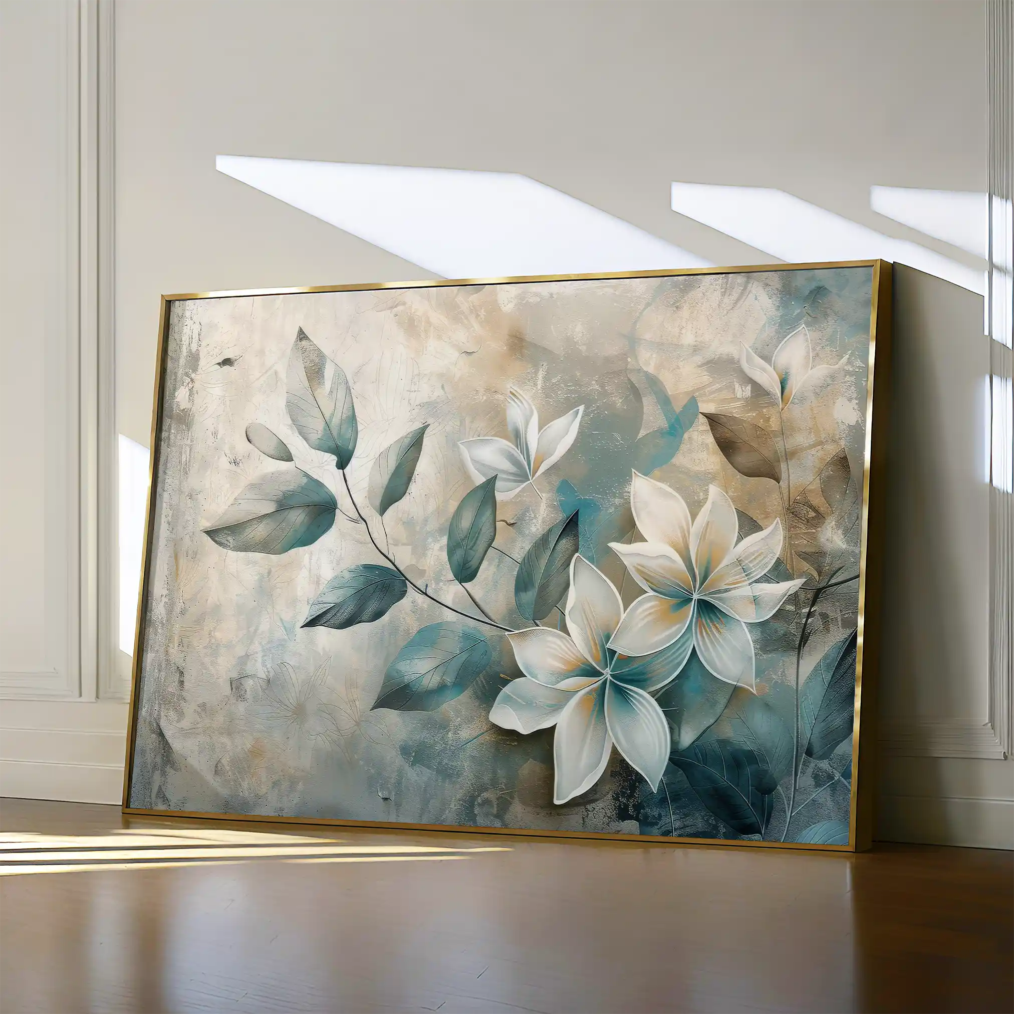 Floral 035 Canvas Art 60 x 40 cm / Black
