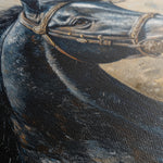 Horses 035 Canvas Art 18" x 24" / 45 x 60 cm / Black