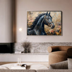 Horses 035 Canvas Art 60 x 40 cm / Black