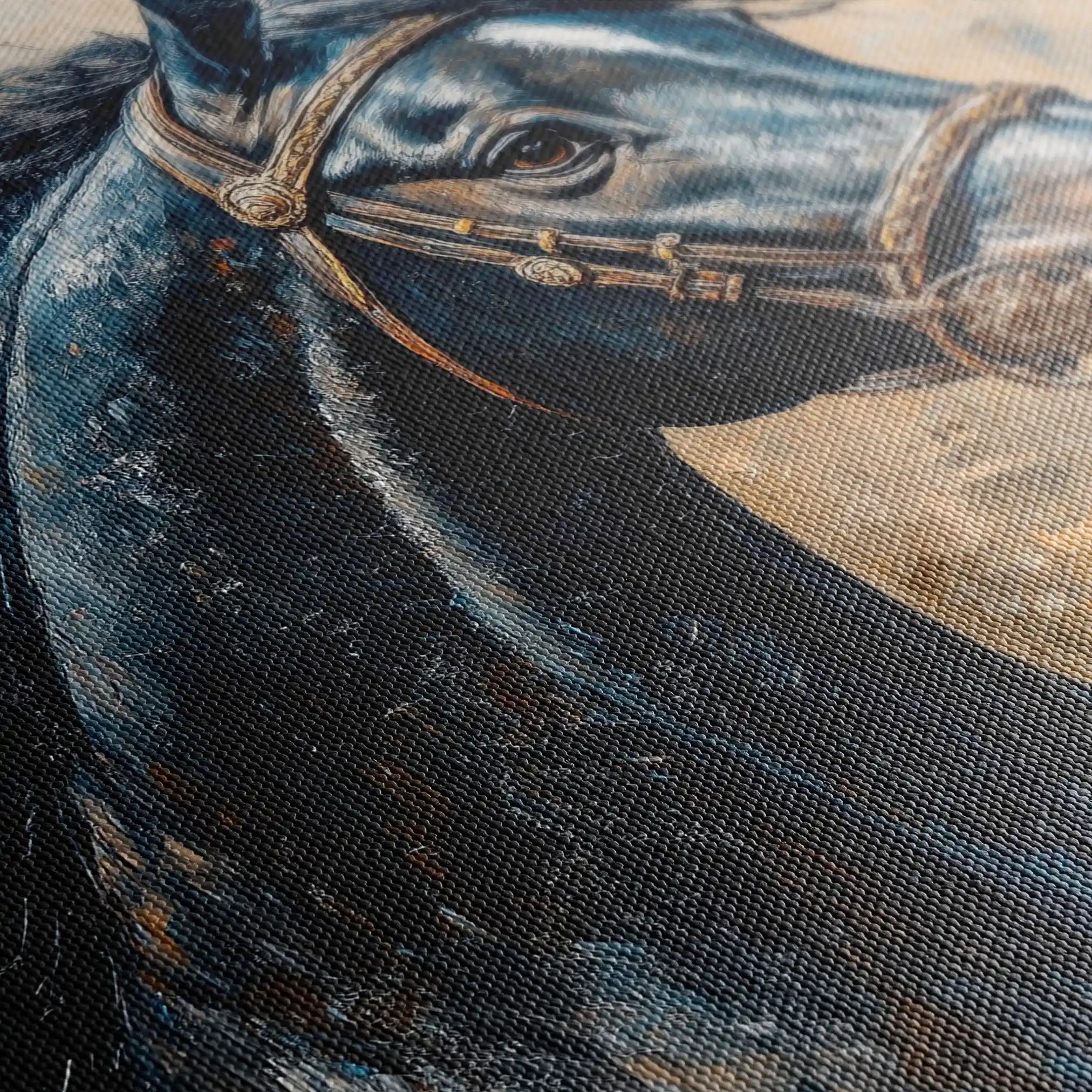 Horses 035 Canvas Art 60 x 40 cm / Black