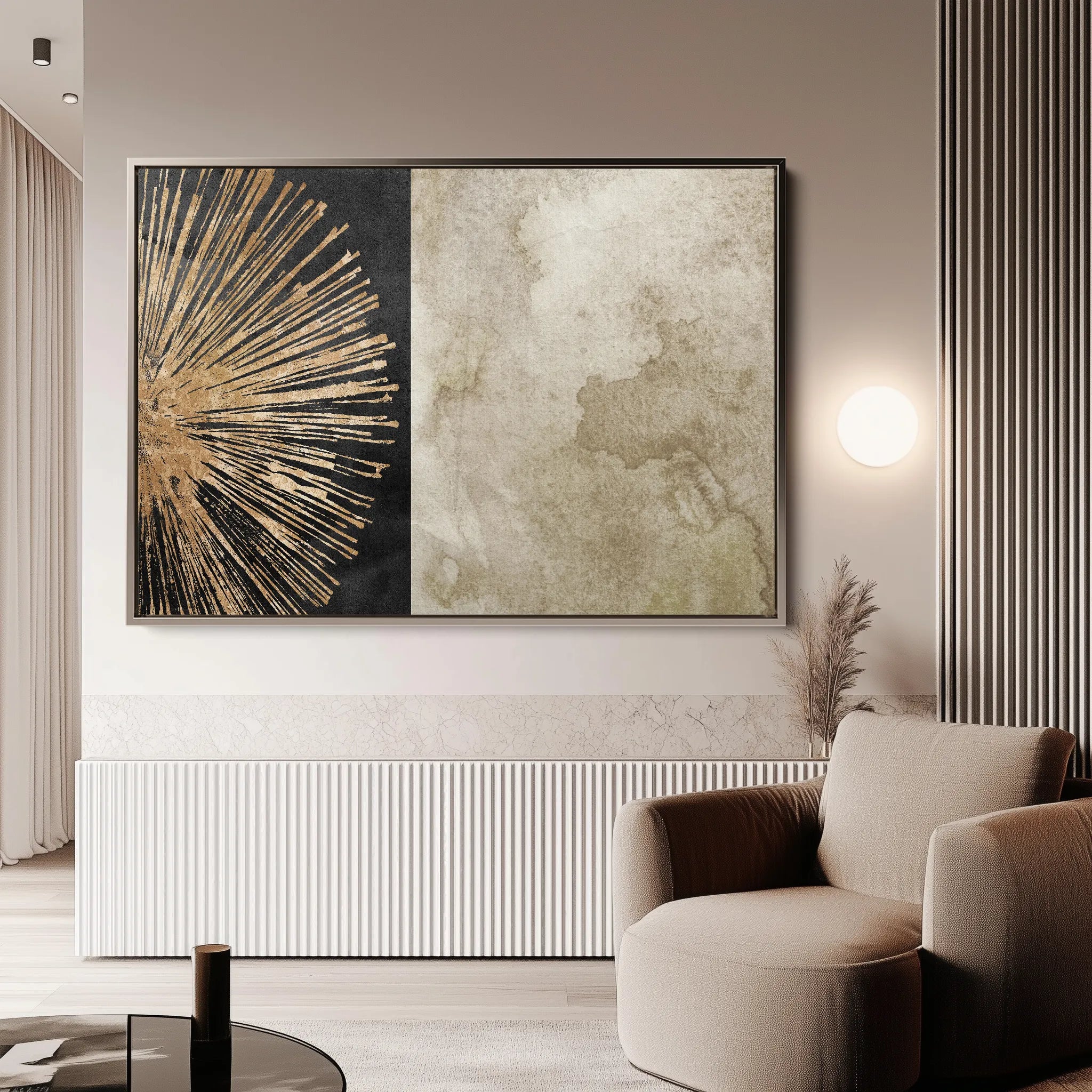 Abstract 036 Canvas Art 18" x 24" / 45 x 60 cm / Black