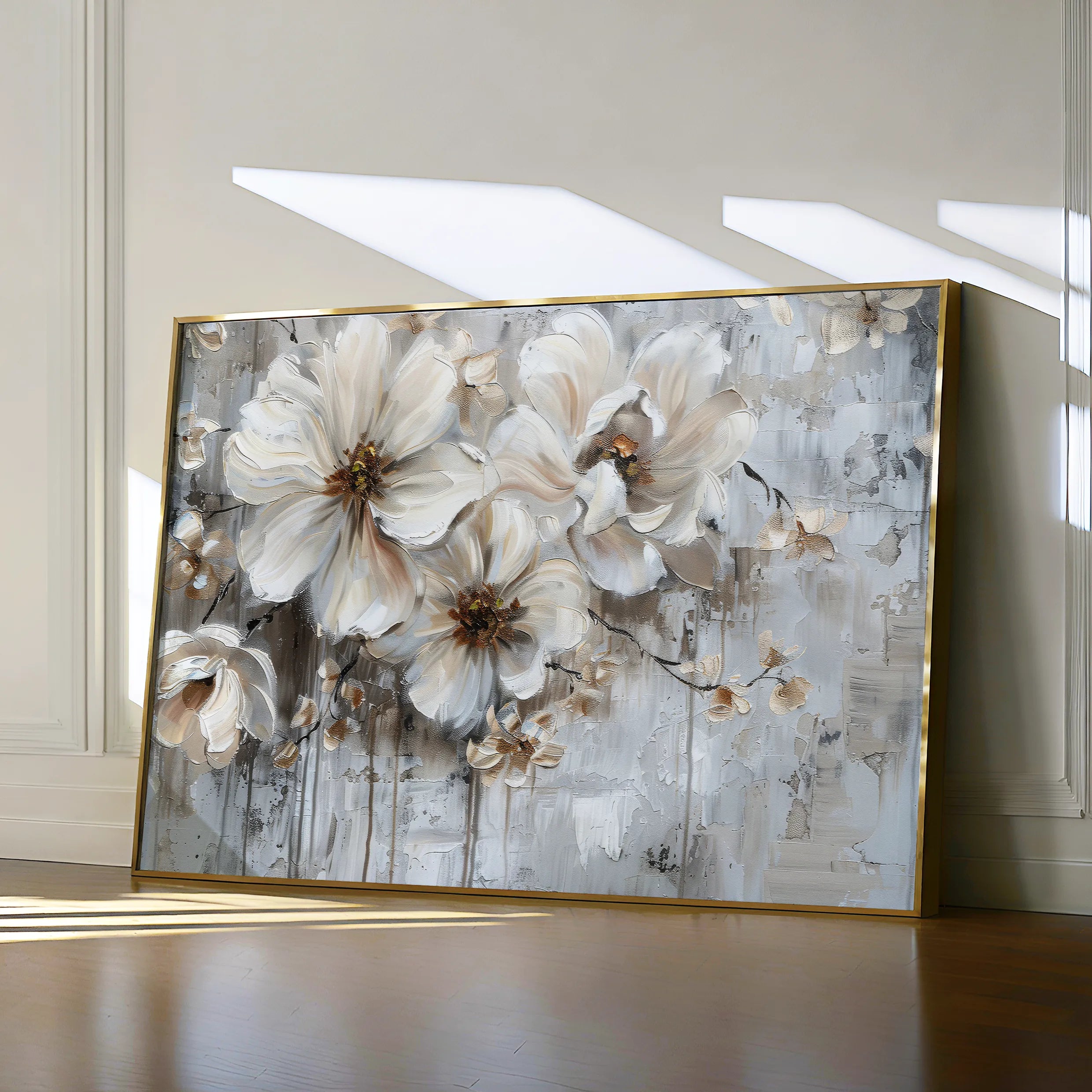 Floral 036 Canvas Art 18" x 24" / 45 x 60 cm / Black