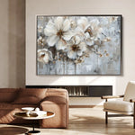 Floral 036 Canvas Art 60 x 40 cm / Black