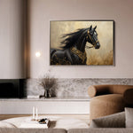 Horses 036 Canvas Art 18" x 24" / 45 x 60 cm / Black