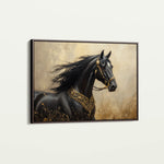 Horses 036 Canvas Art 18" x 24" / 45 x 60 cm / Black