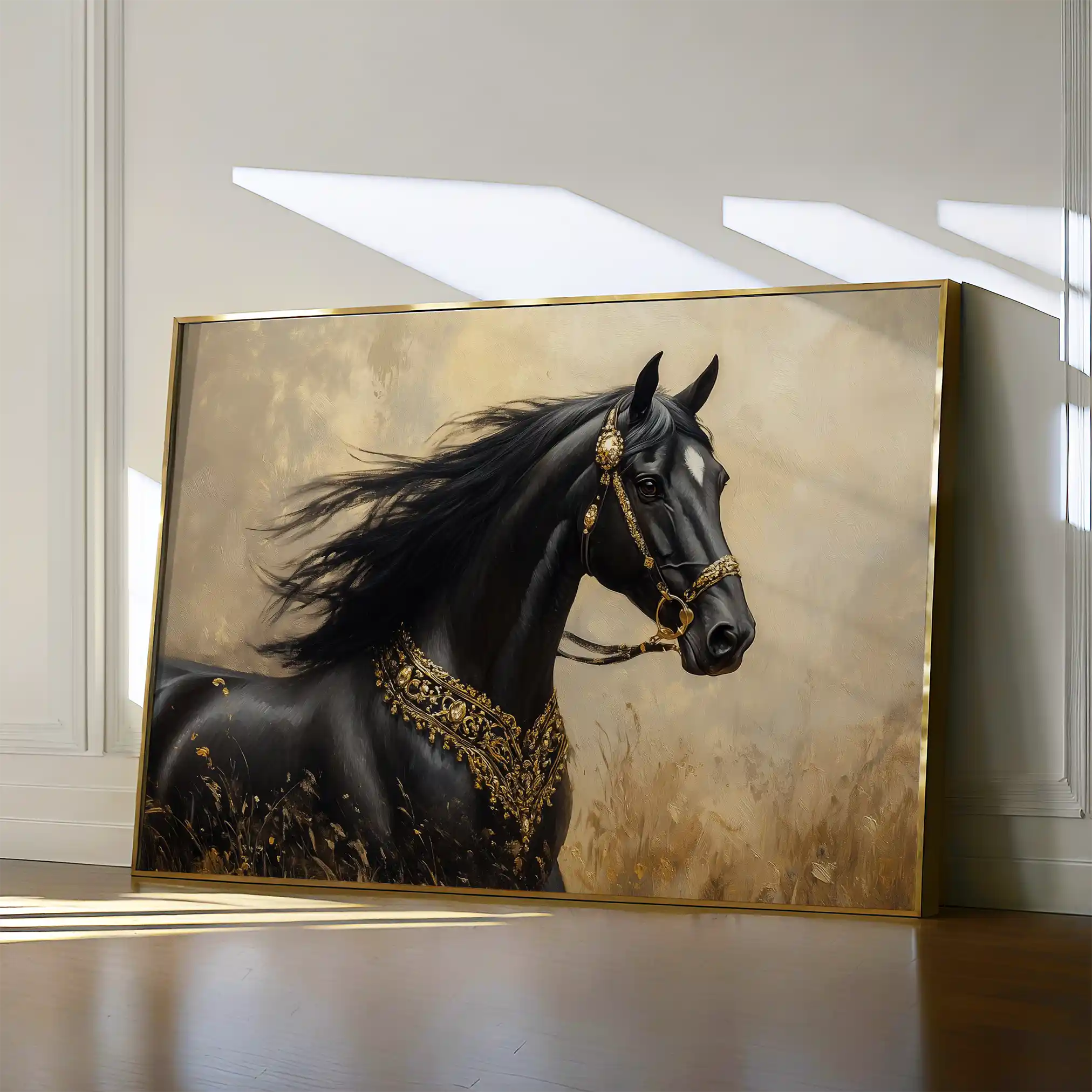 Horses 036 Canvas Art 60 x 40 cm / Black
