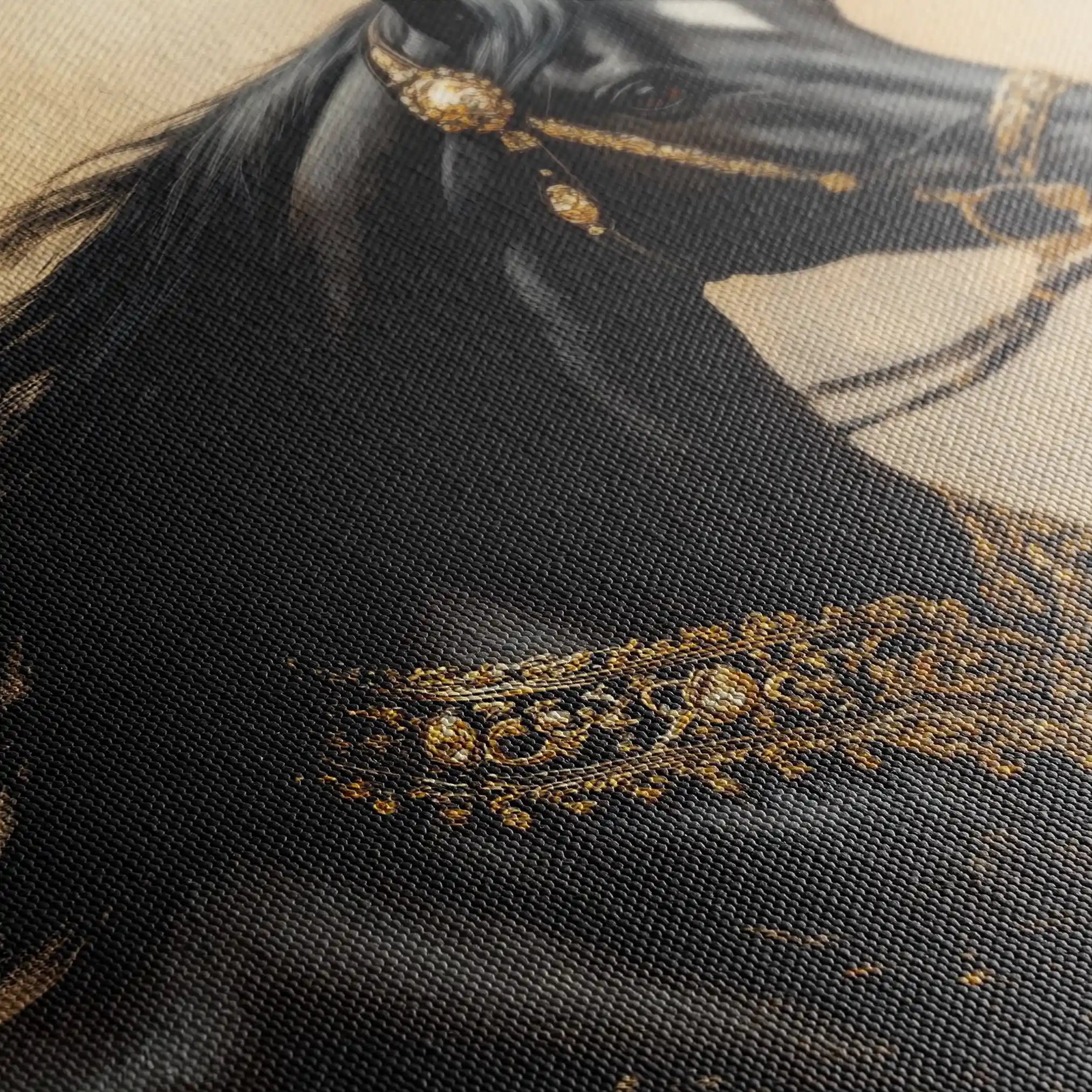 Horses 036 Canvas Art 60 x 40 cm / Black
