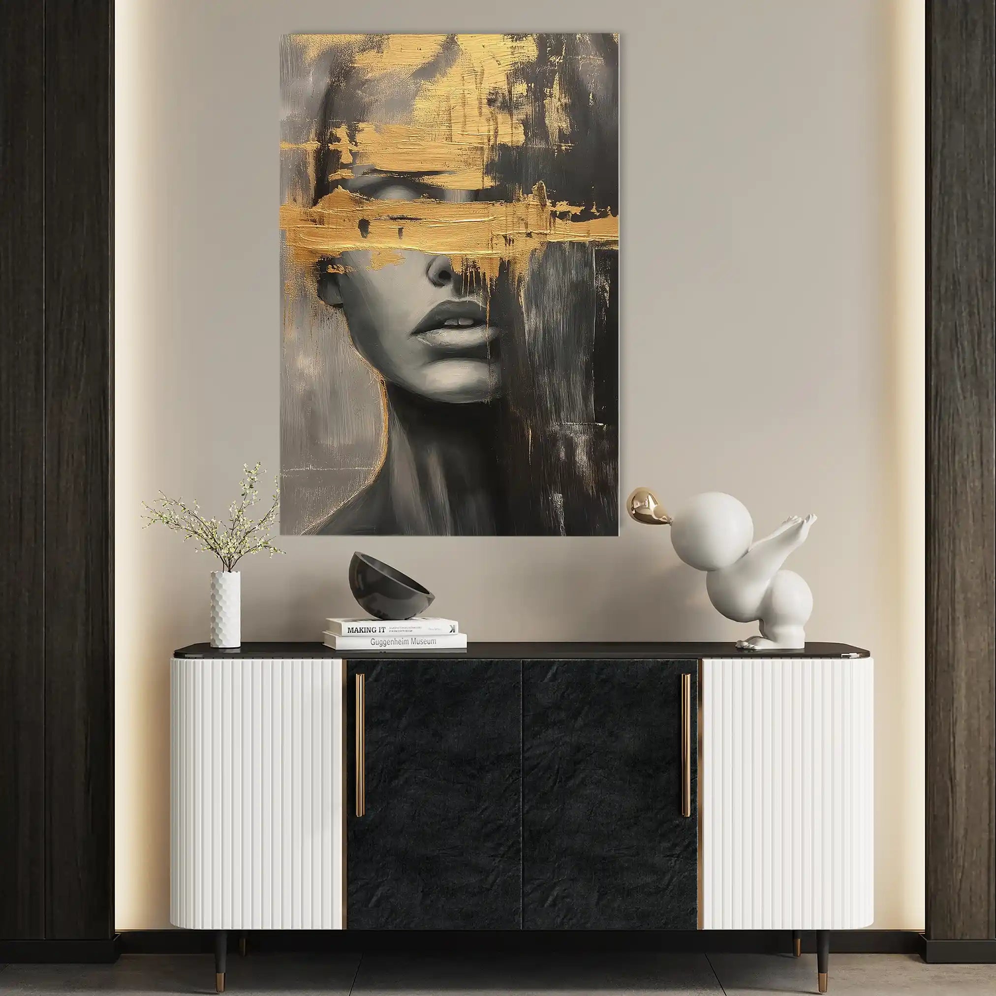 Portrait 036 Canvas Art 60 x 40 cm / Black