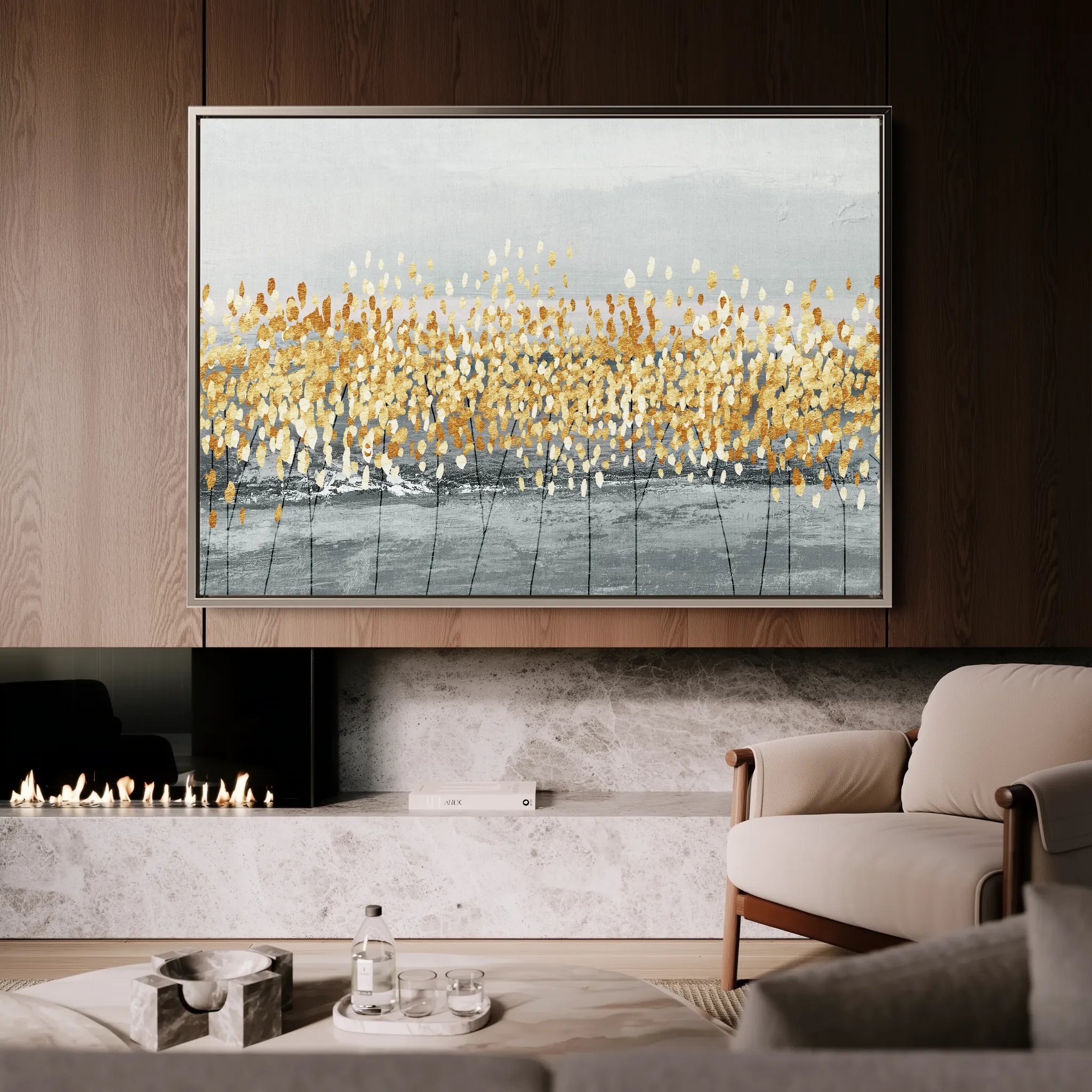 Abstract 037 Canvas Art 18" x 24" / 45 x 60 cm / Black