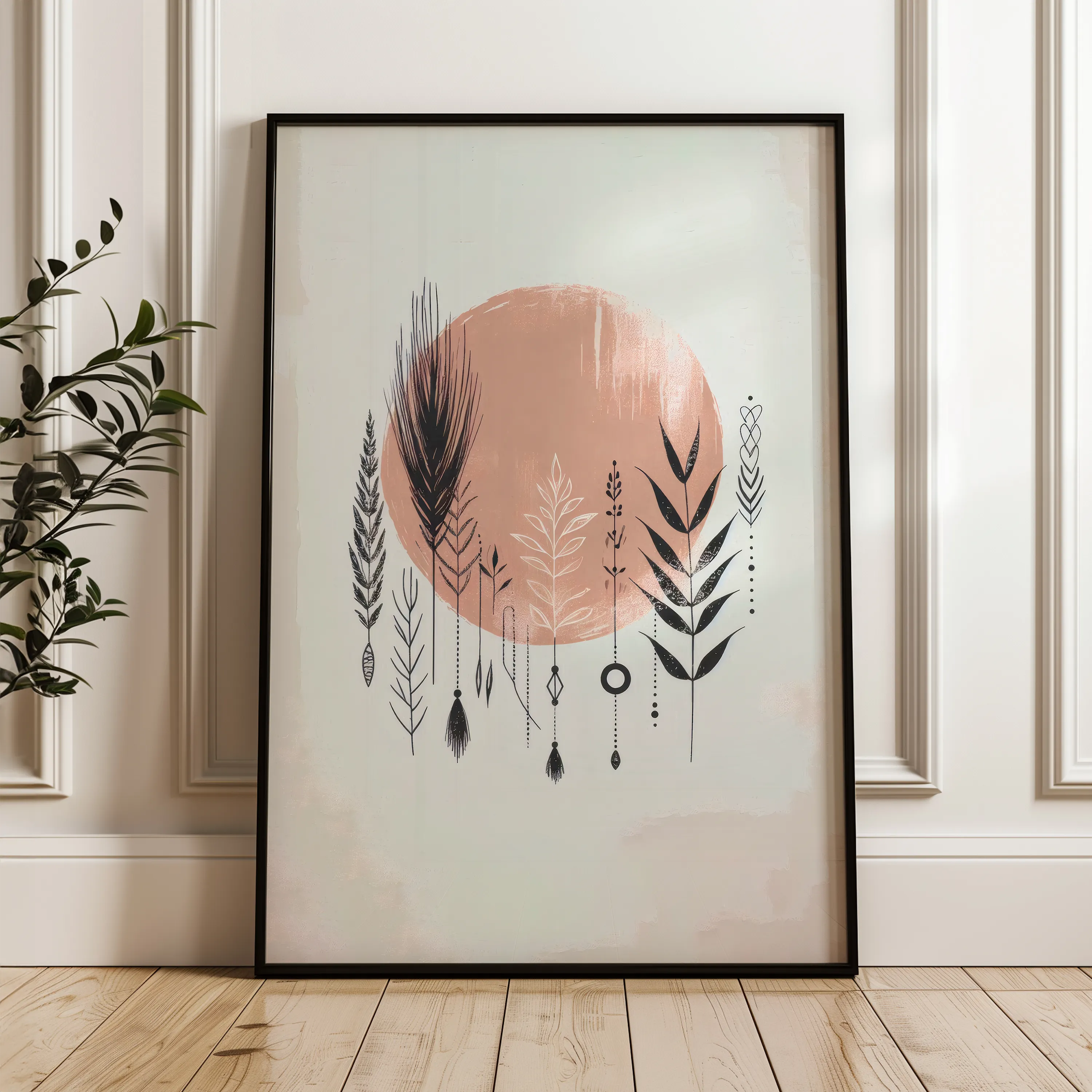 Boho 037 Canvas Art 18" x 24" / 45 x 60 cm / Black