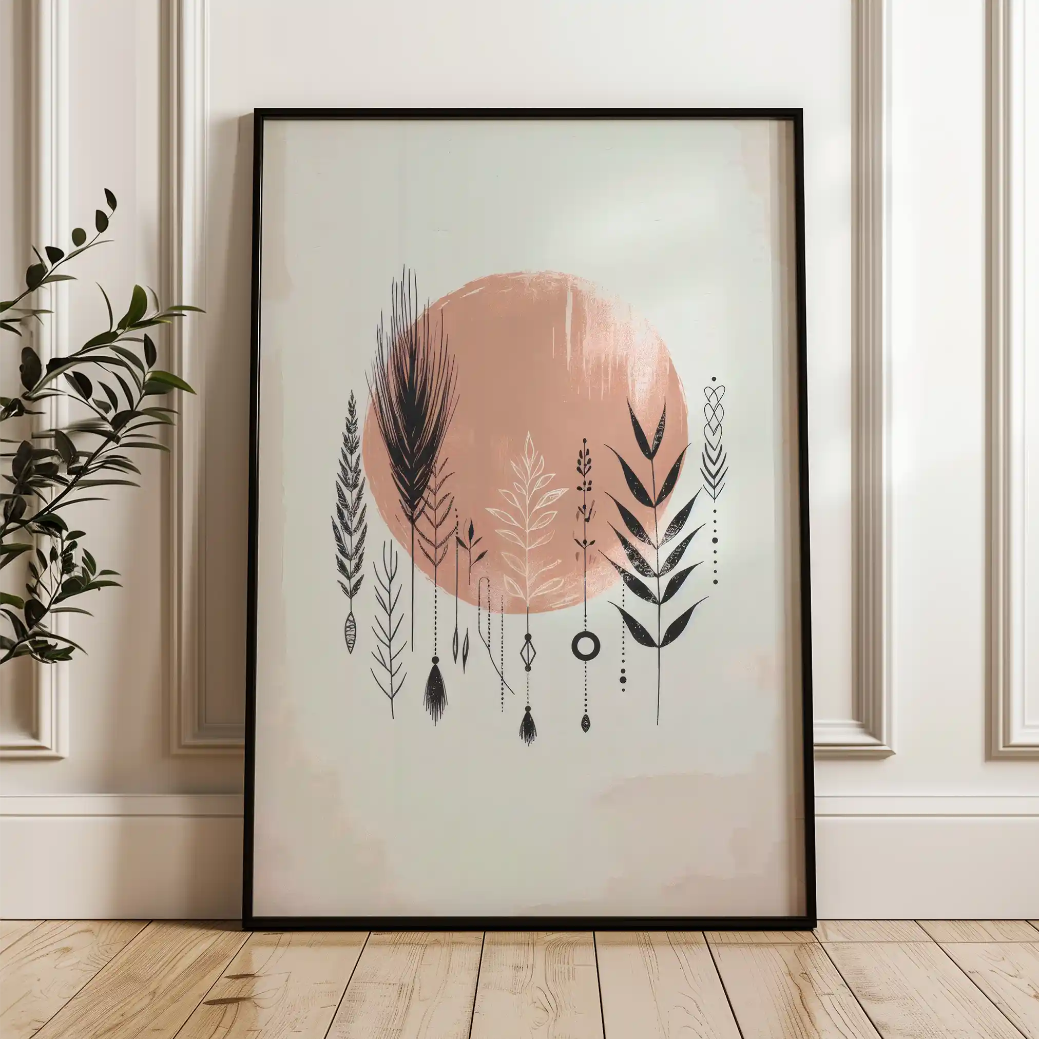 Boho 037 Canvas Art 60 x 40 cm / Black
