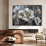 Floral 037 Canvas Art 18" x 24" / 45 x 60 cm / Black