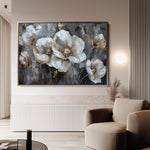 Floral 037 Canvas Art 18" x 24" / 45 x 60 cm / Black