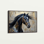Horses 037 Canvas Art 18" x 24" / 45 x 60 cm / Black
