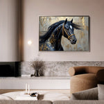 Horses 037 Canvas Art 60 x 40 cm / Black