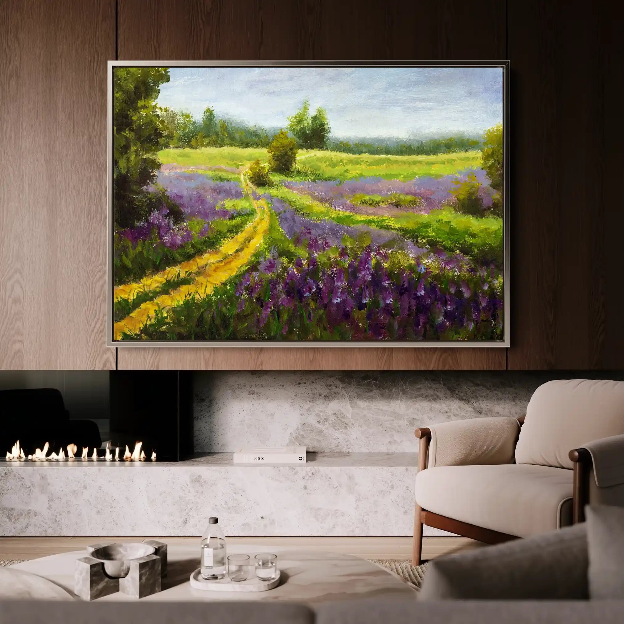 Landscape 037 Canvas Art 60 x 40 cm / Black