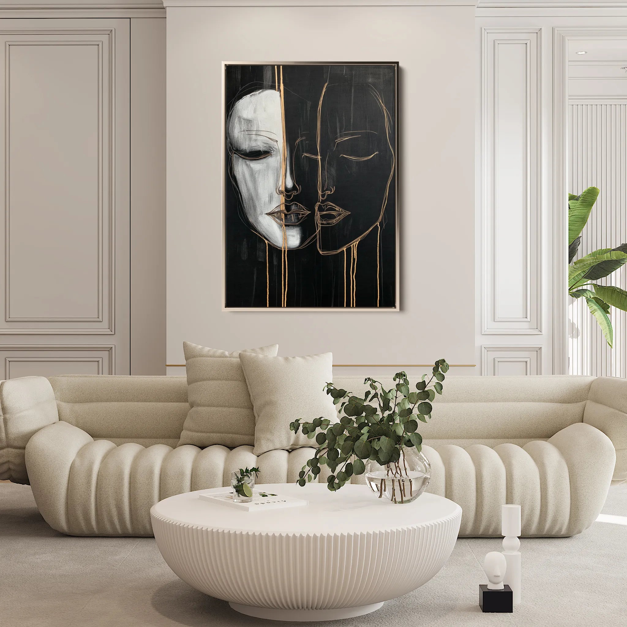 Portrait 037 Canvas Art 18" x 24" / 45 x 60 cm / Black