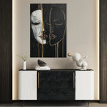 Portrait 037 Canvas Art 18" x 24" / 45 x 60 cm / Black