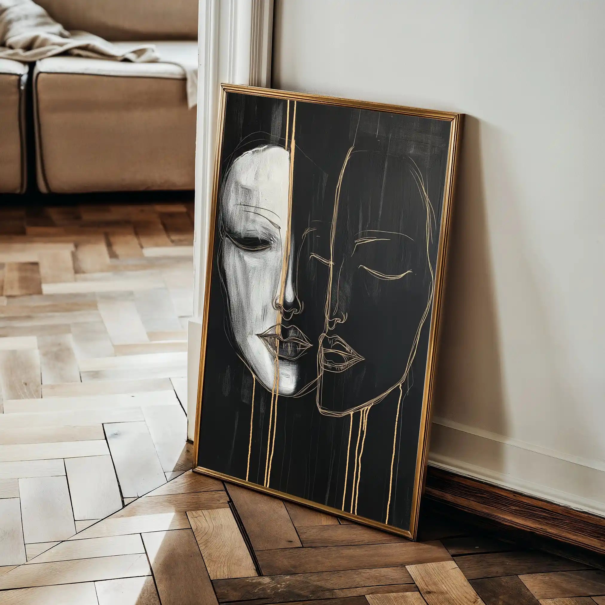 Portrait 037 Canvas Art 60 x 40 cm / Black