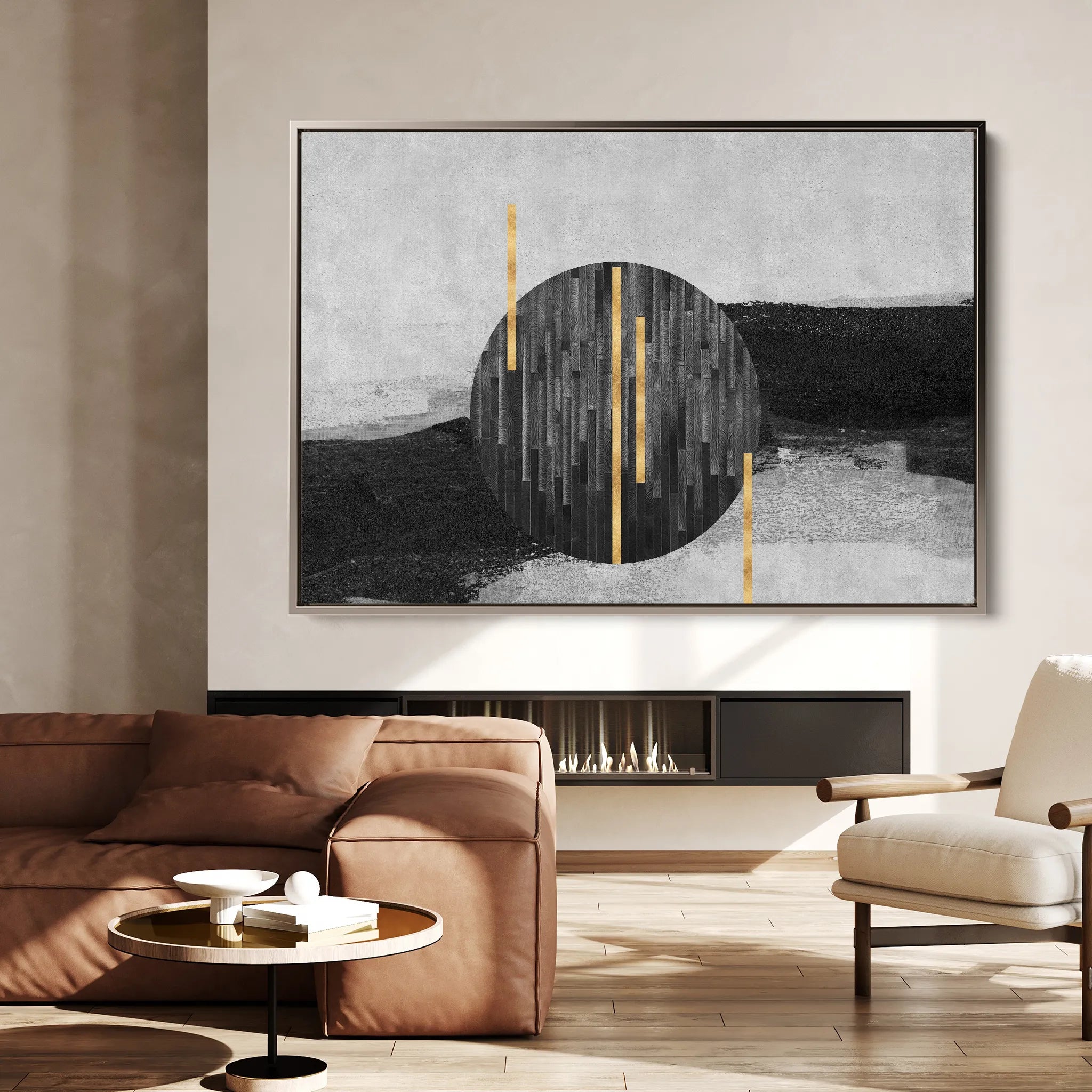 Abstract 038 Canvas Art 18" x 24" / 45 x 60 cm / Black