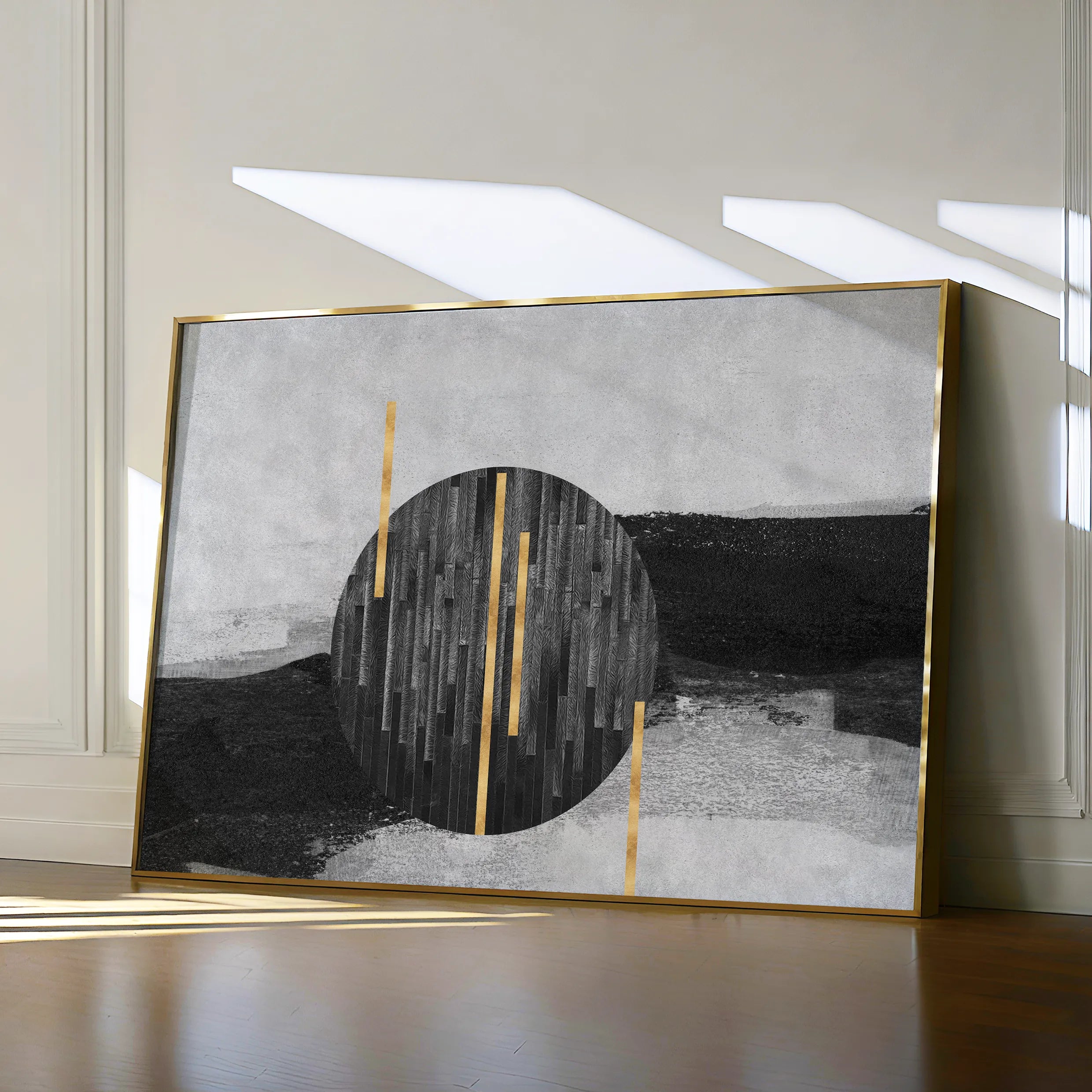 Abstract 038 Canvas Art 18" x 24" / 45 x 60 cm / Black
