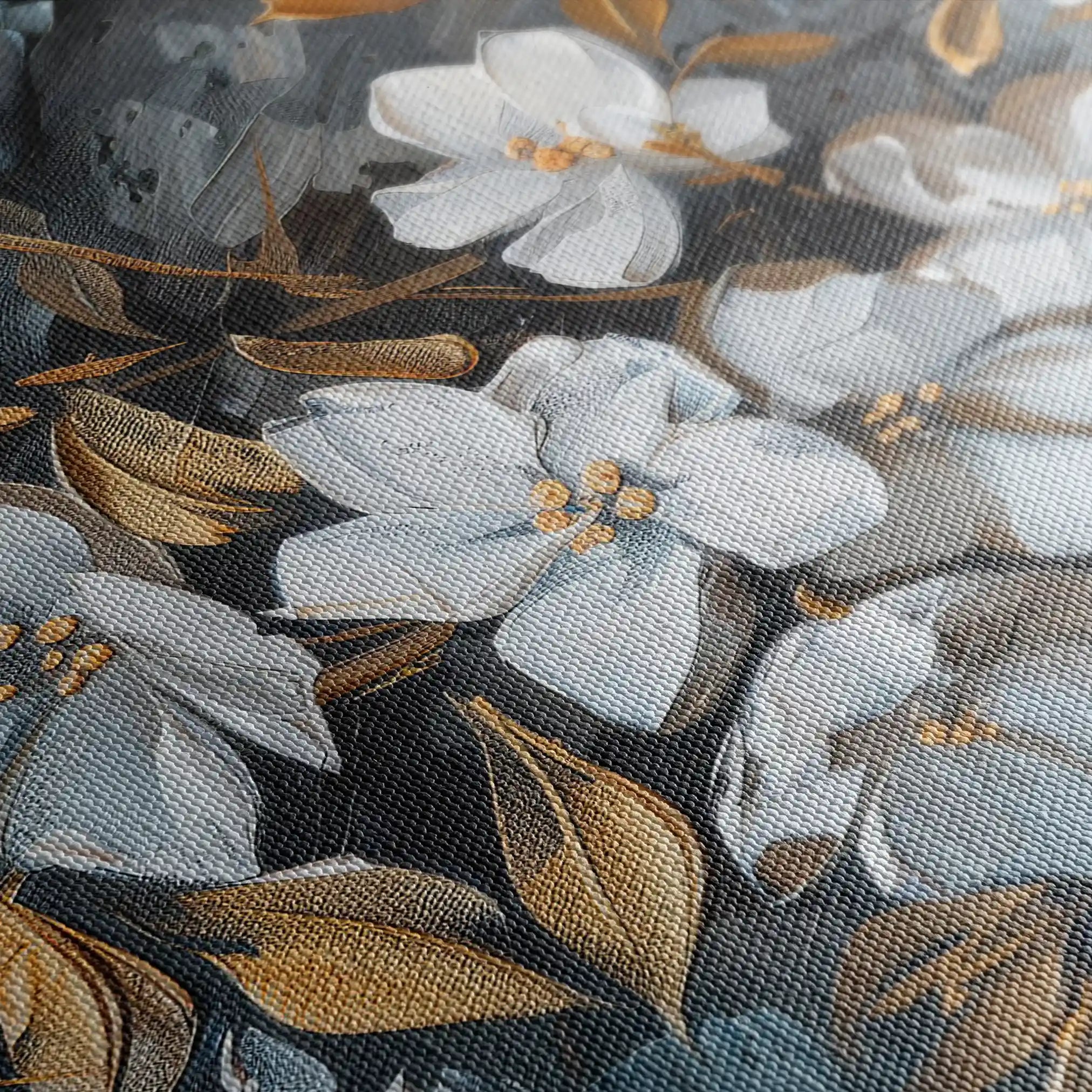 Floral 038 Canvas Art 60 x 40 cm / Black