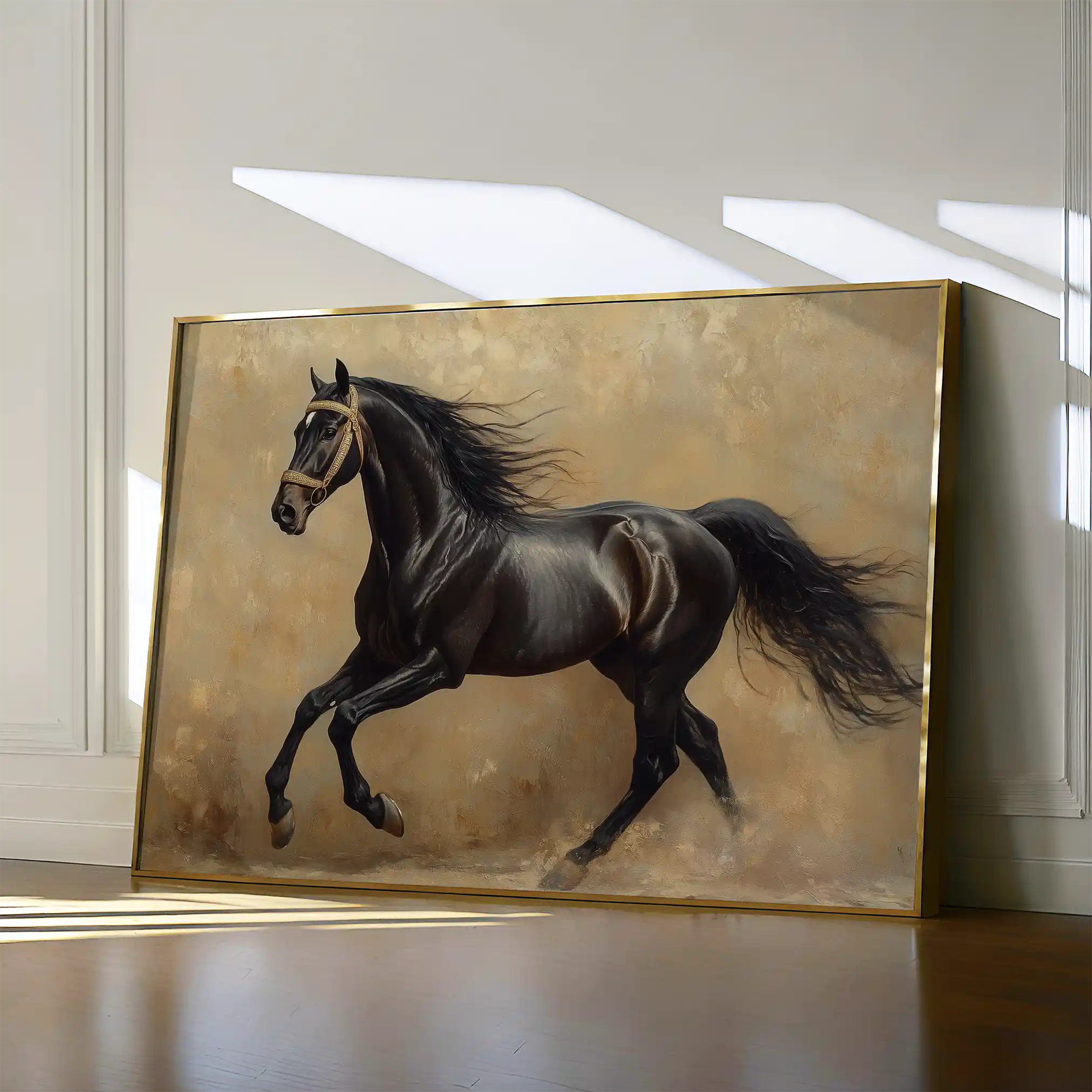 Horses 038 Canvas Art 60 x 40 cm / Black