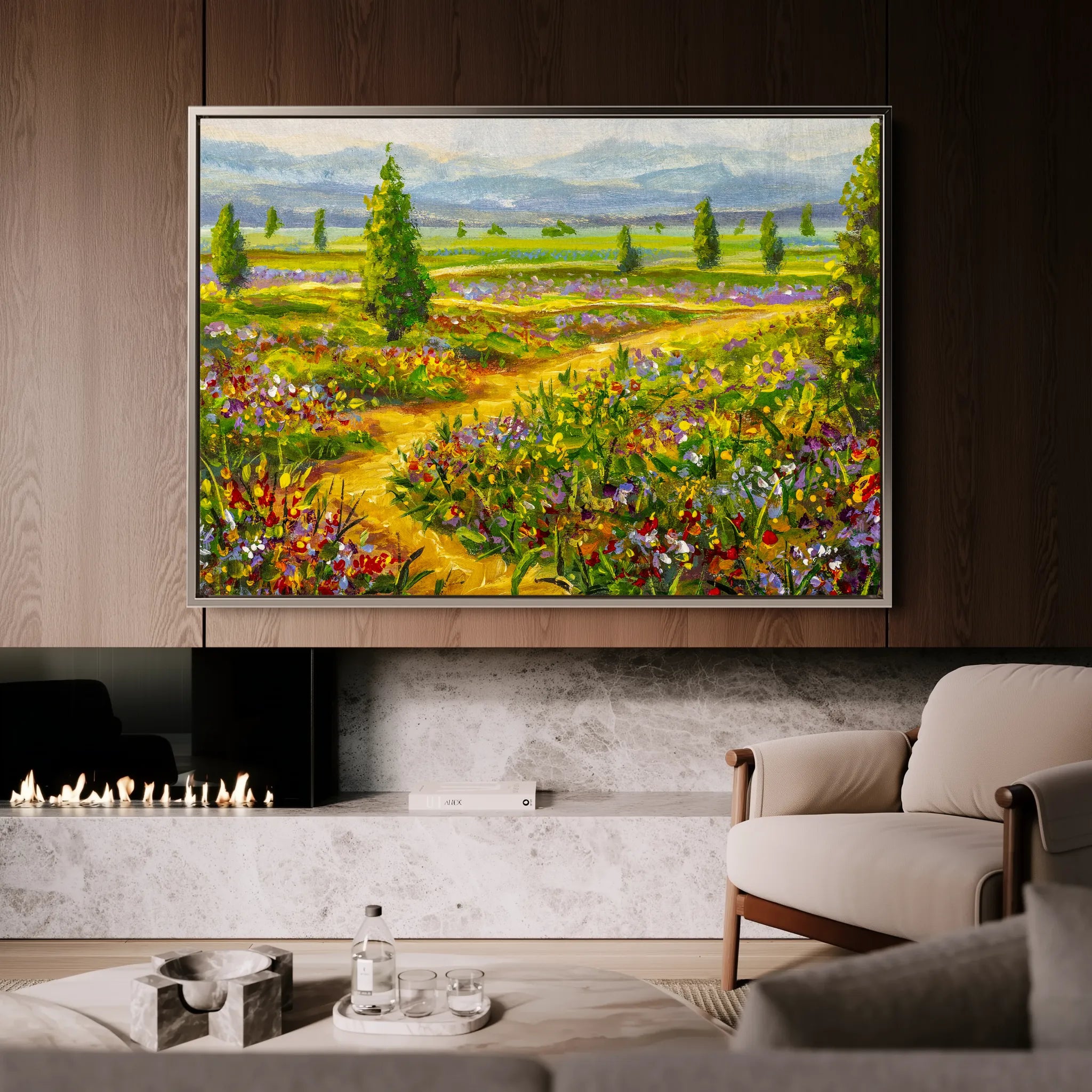 Landscape 038 Canvas Art 18" x 24" / 45 x 60 cm / Black
