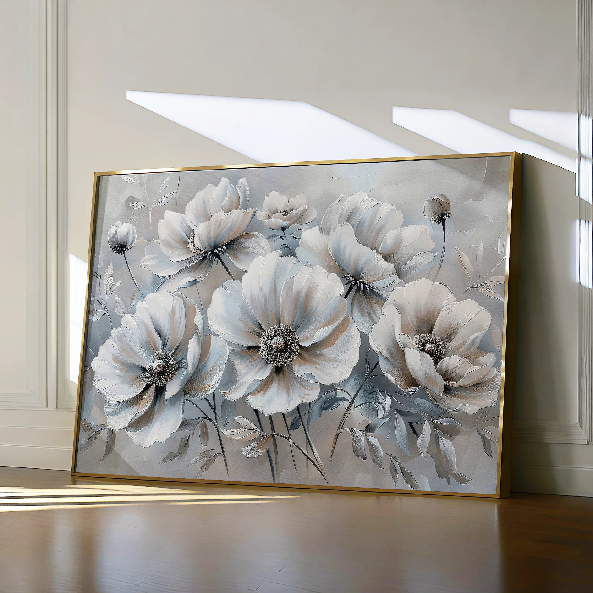 Floral 039 Canvas Art 18" x 24" / 45 x 60 cm / Black