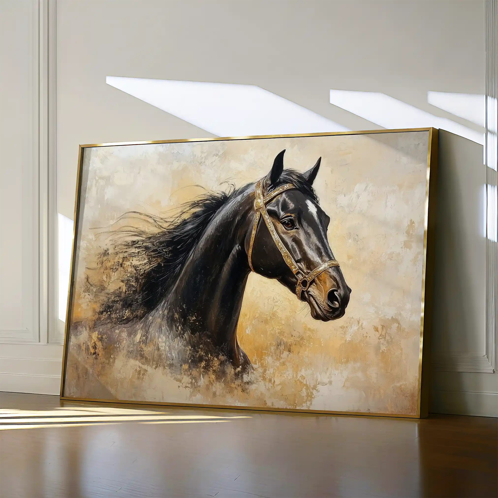 Horses 039 Canvas Art 60 x 40 cm / Black
