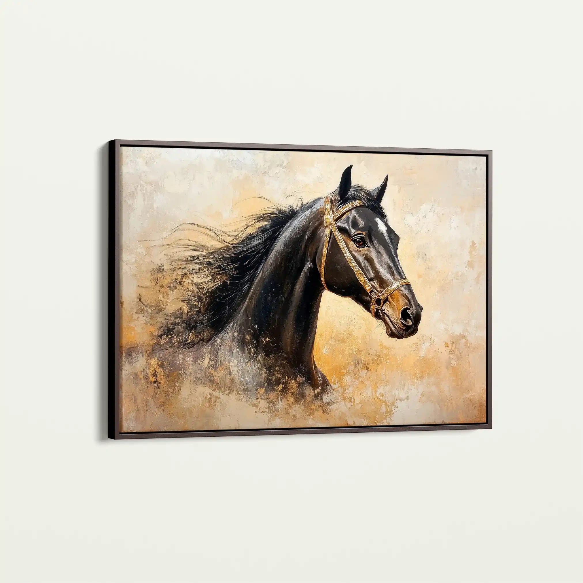 Horses 039 Canvas Art 60 x 40 cm / Black