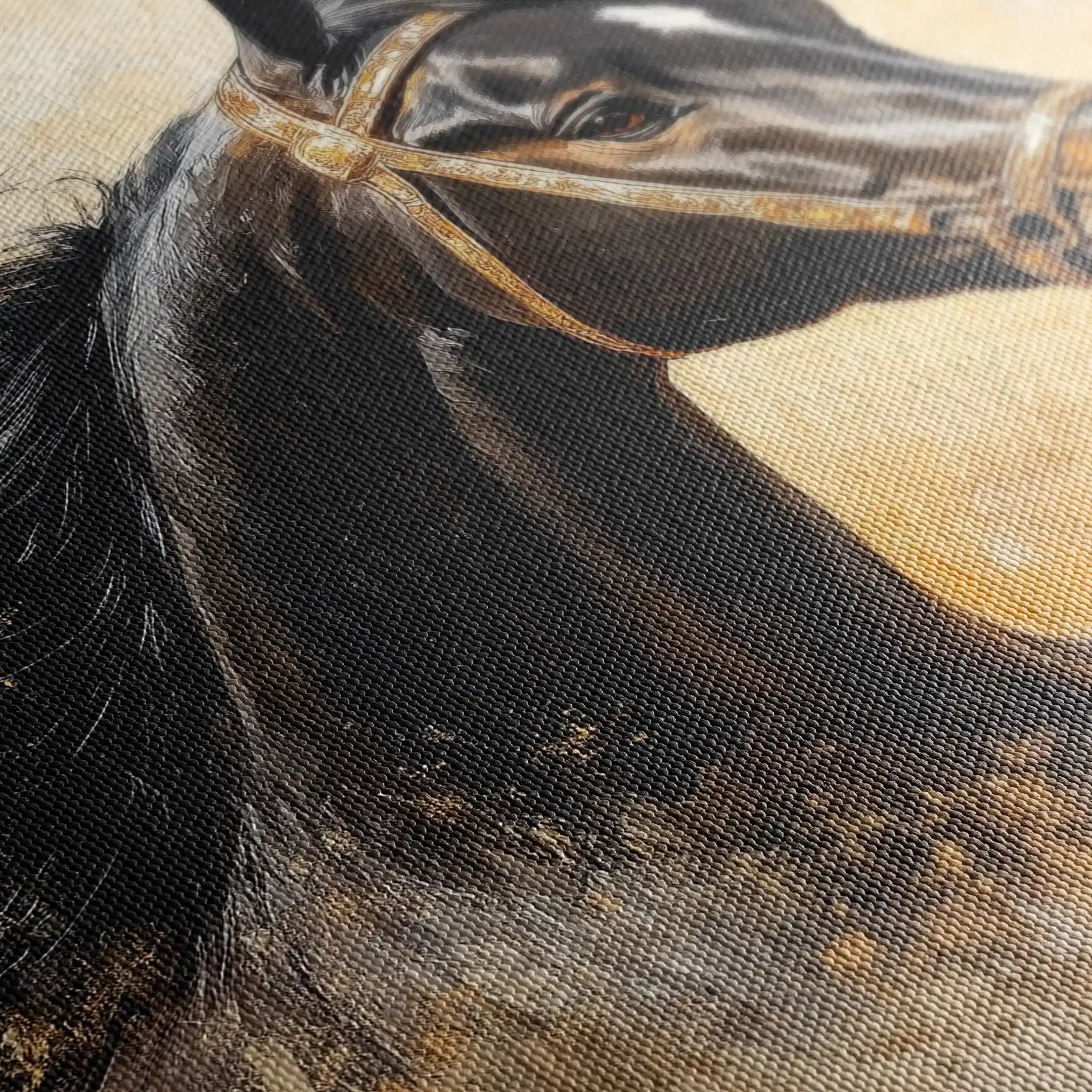 Horses 039 Canvas Art 60 x 40 cm / Black