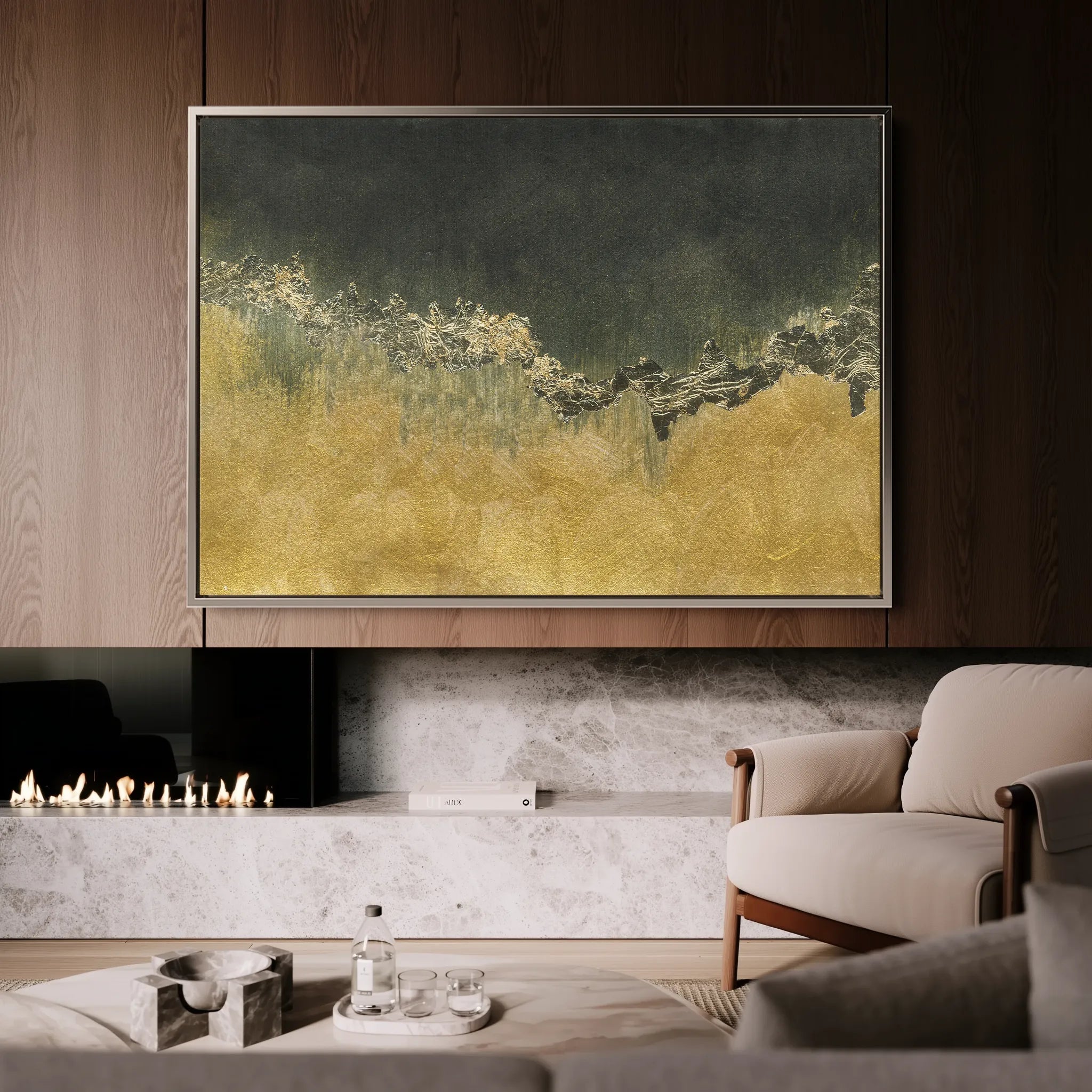 Abstract 040 Canvas Art 18" x 24" / 45 x 60 cm / Black