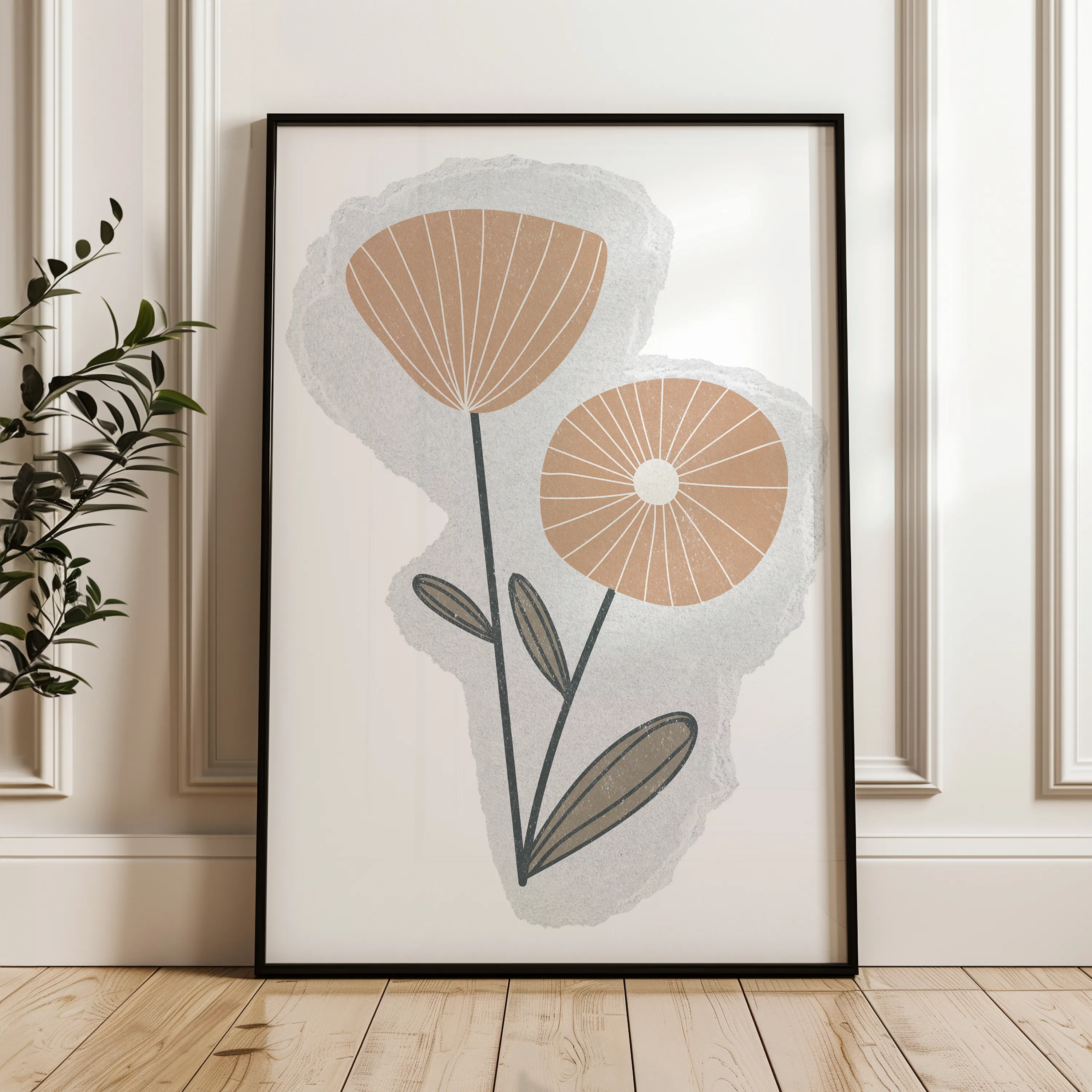 Boho 040 Canvas Art 18" x 24" / 45 x 60 cm / Black