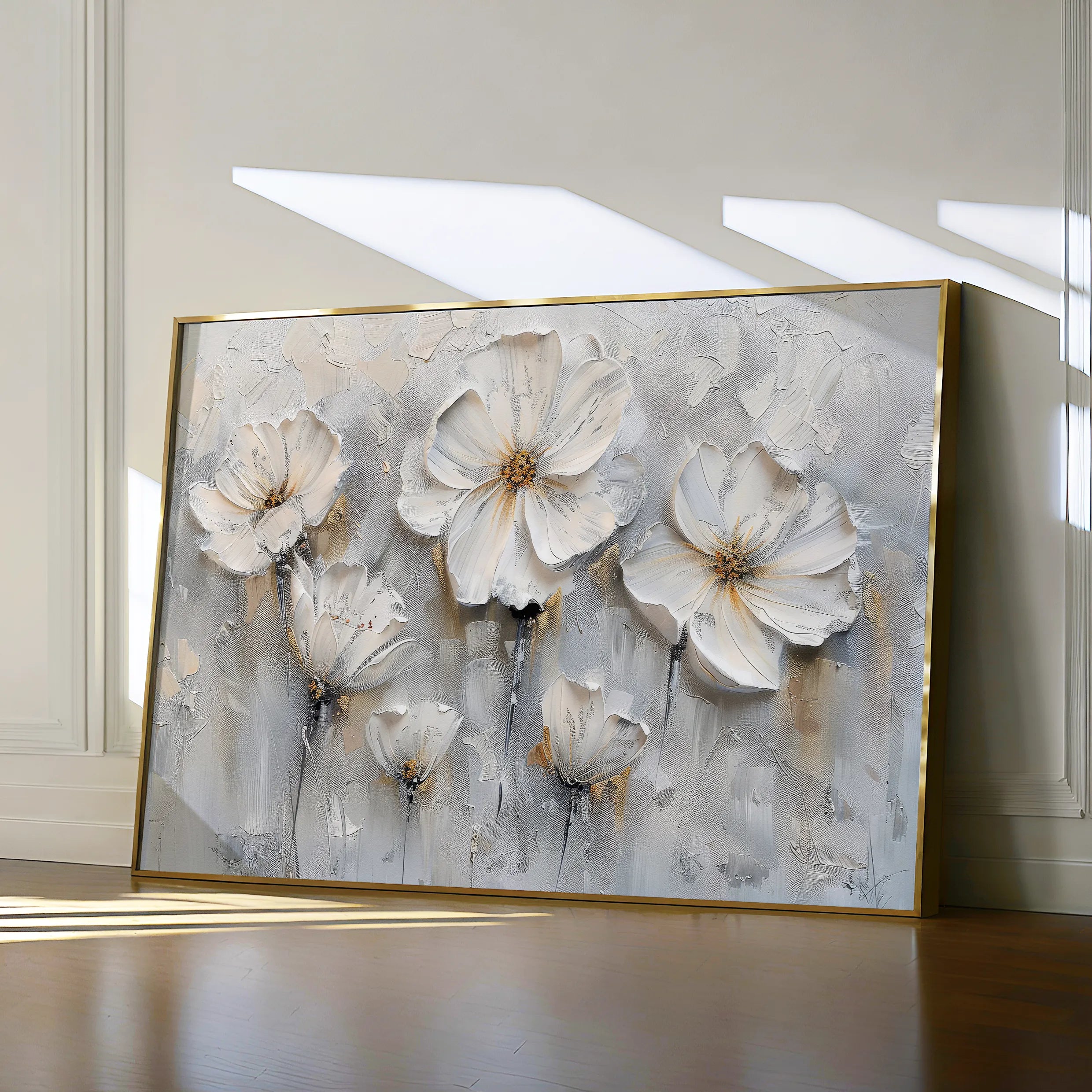 Floral 040 Canvas Art 18" x 24" / 45 x 60 cm / Black