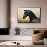 Horses 040 Canvas Art 18" x 24" / 45 x 60 cm / Black