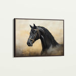 Horses 040 Canvas Art 18" x 24" / 45 x 60 cm / Black