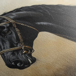 Horses 040 Canvas Art 18" x 24" / 45 x 60 cm / Black