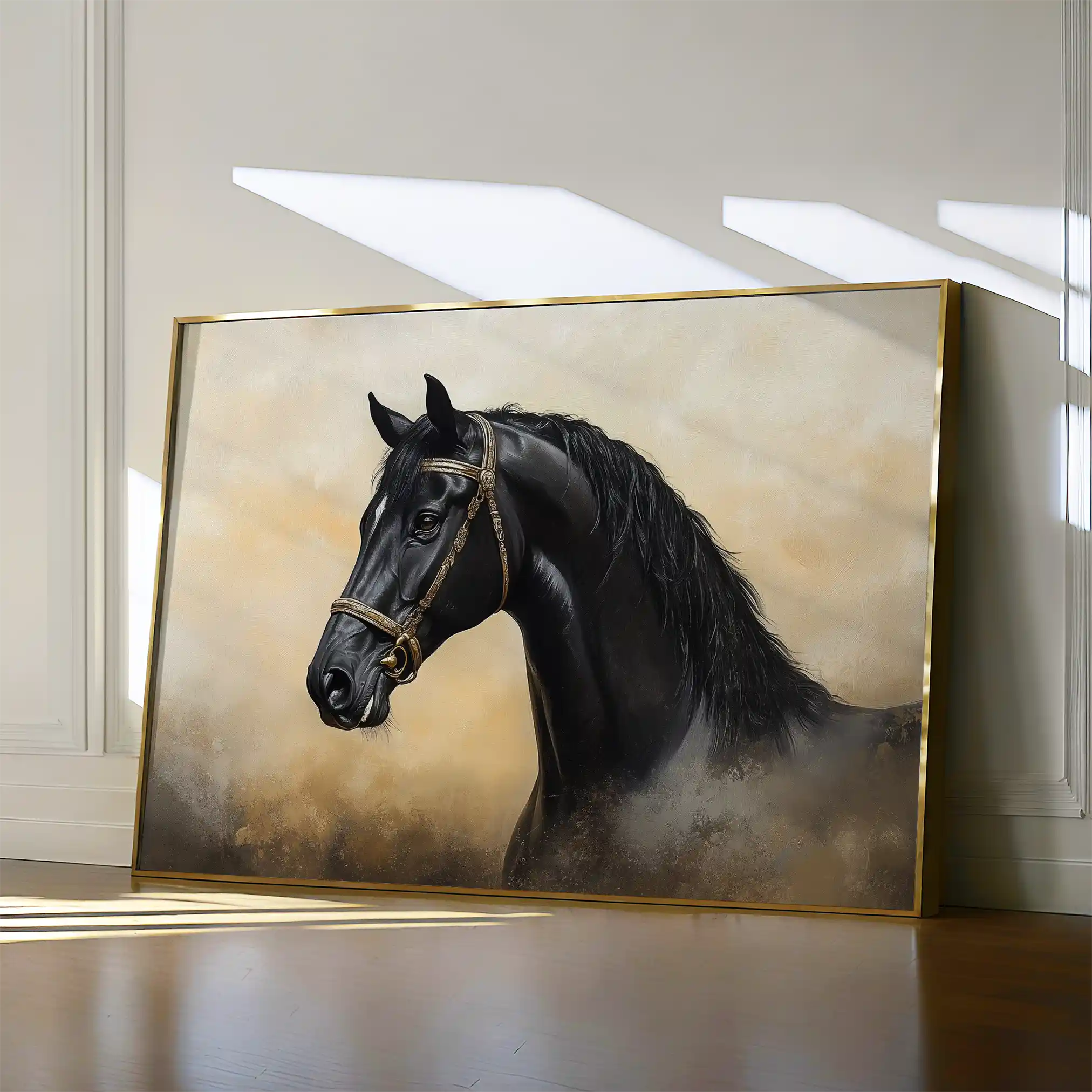 Horses 040 Canvas Art 60 x 40 cm / Black