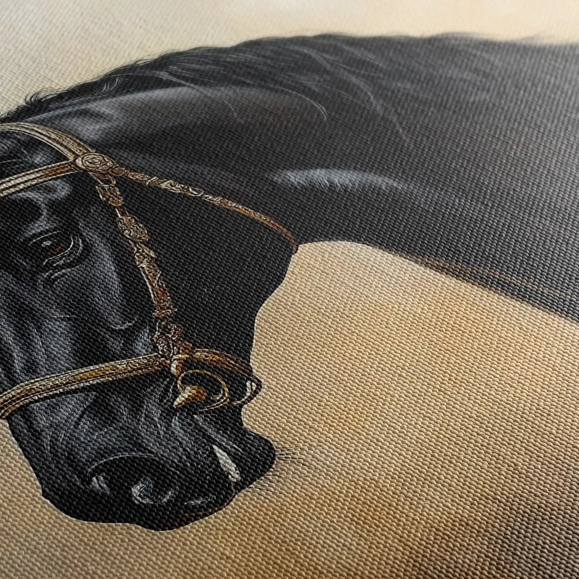 Horses 040 Canvas Art 60 x 40 cm / Black