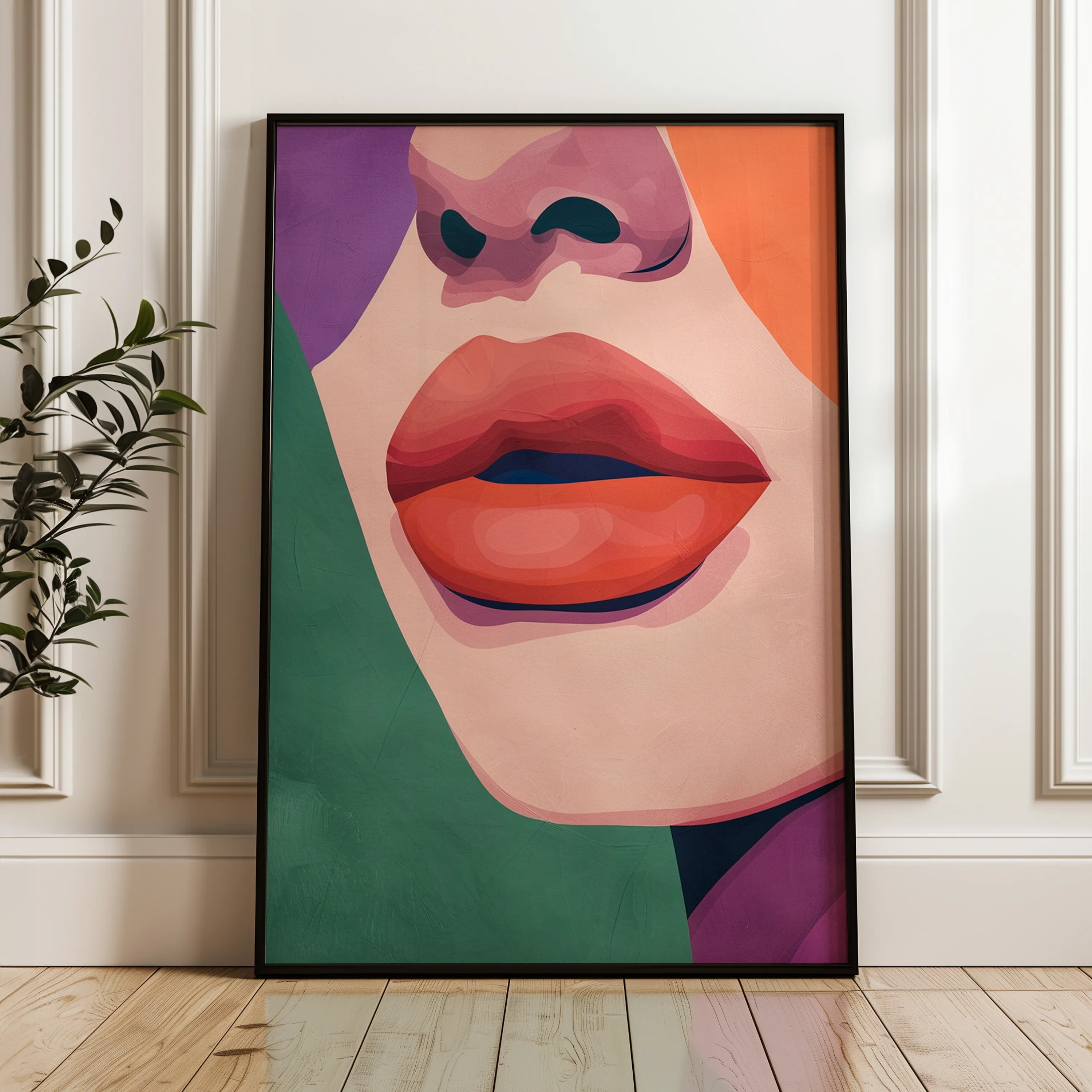 Portrait 040 Canvas Art 18" x 24" / 45 x 60 cm / Black