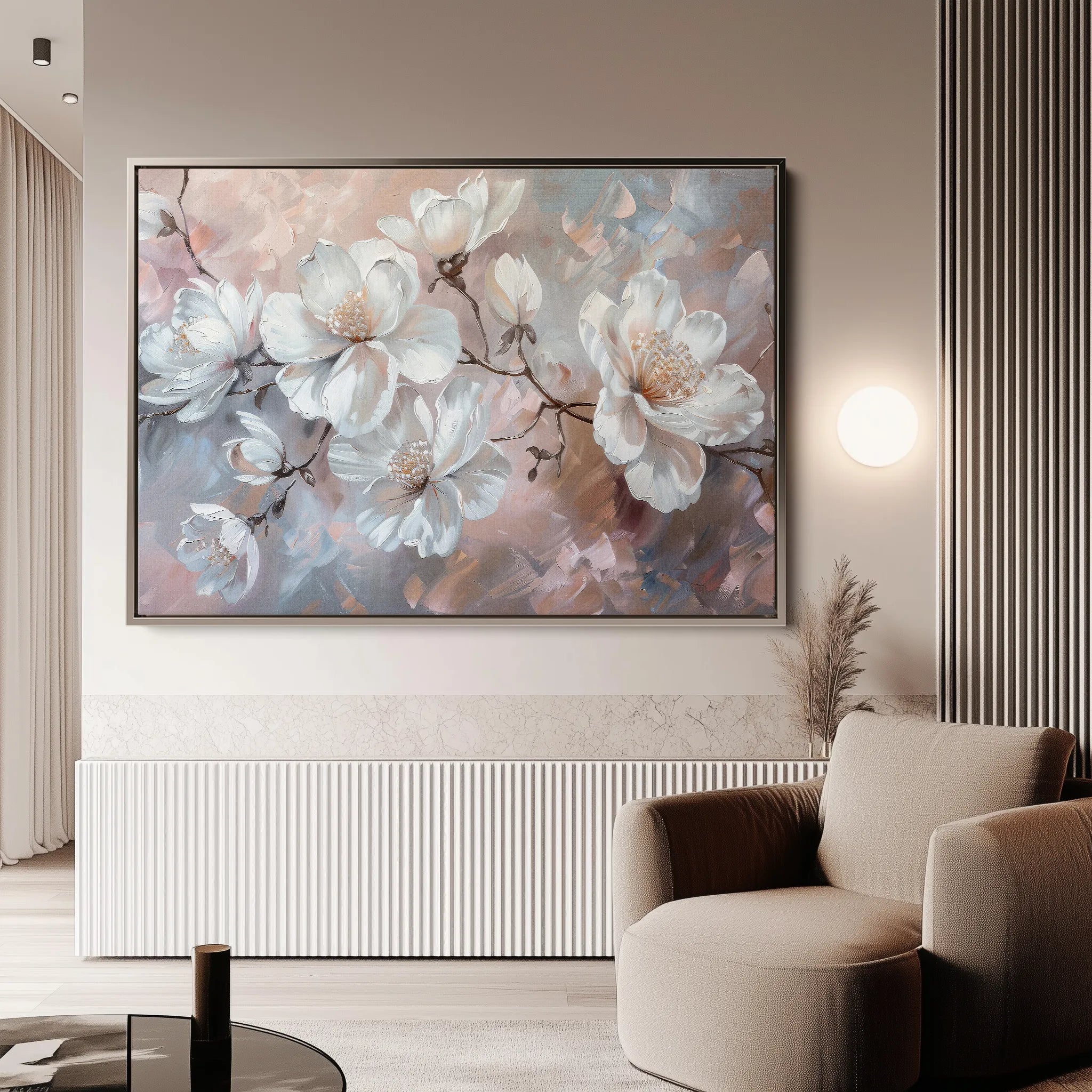 Floral 041 Canvas Art 18" x 24" / 45 x 60 cm / Black