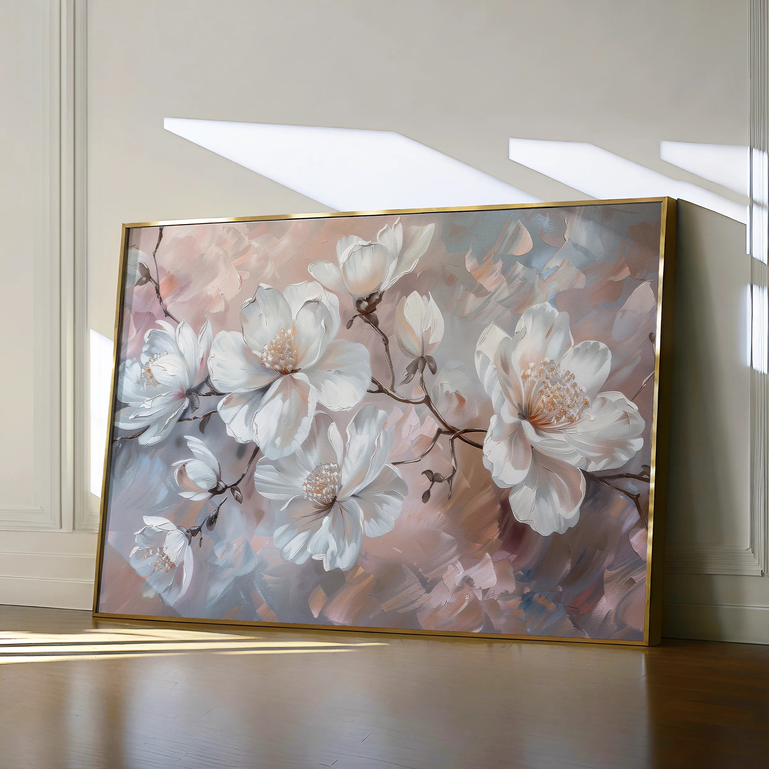 Floral 041 Canvas Art 18" x 24" / 45 x 60 cm / Black